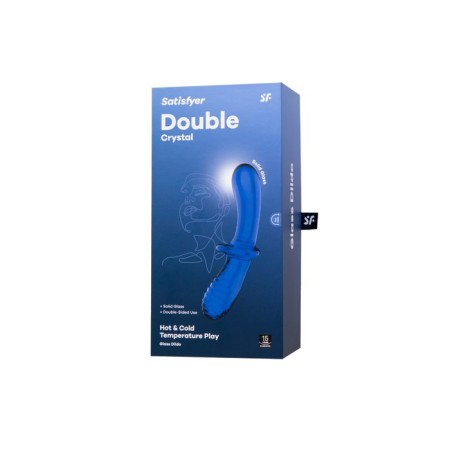 Satiffyer Double Crystal bilateral phallimitator, 19.5 cm, glass, blue color-13