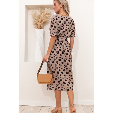 Women's dress, size 42, beige color-1