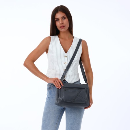 Women's bag with lightning, gray color-6