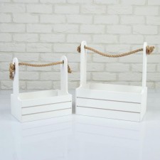 A set of wooden pots 2 in 1 (25 × 15 × 30; 21 × 12 × 23 cm) 