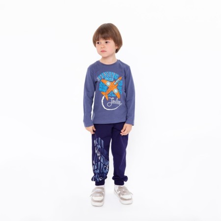 Longslit for a boy, dark blue color, height 86 cm-8