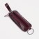 Key of zipper, length 10 cm, metal ring, burgundy color
