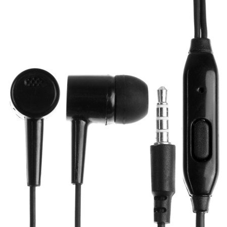 Headphones D21, wired, vacuum, microphone, 1 m, jack 3.5 mm, black