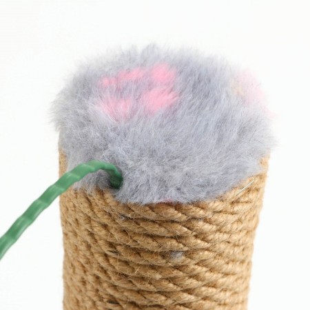 Clog for kittens on a stand, 30 x 24 x 35 cm, jute, dark gray with pink paws-5