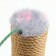 Clog for kittens on a stand, 30 x 24 x 35 cm, jute, dark gray with pink paws