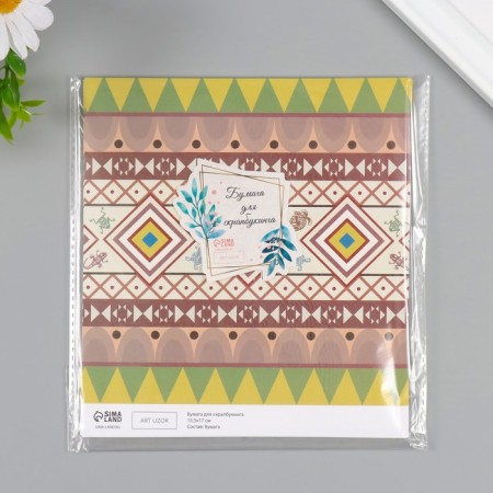 Scrapbooking "Ethnic" density 180 grams set 10 pcs 15.5x17 cm-4
