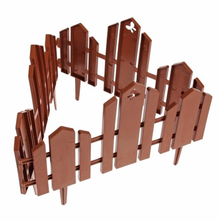 Decorative fence, 25 × 170 cm, 5 sections, plastic, terracotta, "wonderful garden"-8