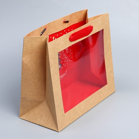 New Year's Craft gift package with a New Year tree plastic window, 24 x 20 x 11cm, New Year-5