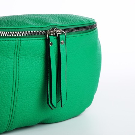 Bag Cross-Bodi with a zipper, green color-2