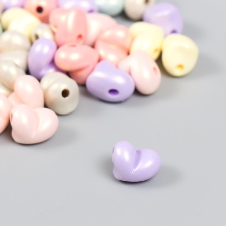 Beads for creativity Plastic "Heart. Purumatic shine" set of 20 g 1.1x0.9x0.9 cm-1