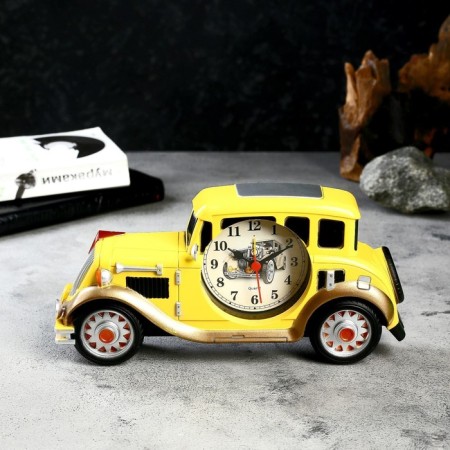 Clock - an alarm clock "Yellow car", with a suspension, D -7 cm, 24 x 4 x 11 cm, 3AAA-4