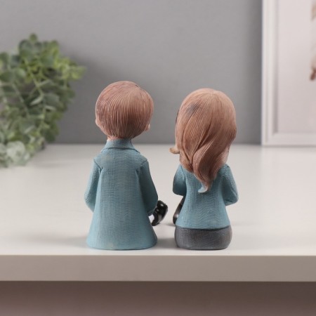 Souvenir Polystone "Boy and Girl with glasses" Set 2 pcs 5.5x4x16 cm-2