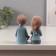 Souvenir Polystone "Boy and Girl with glasses" Set 2 pcs 5.5x4x16 cm