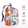 School backpack from textiles with a zipper, 4 pockets, wallet, colorful color