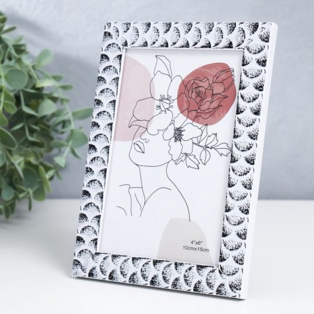 Photo frame plastic 10x15 cm "Moon" White with black 17.5x12.3 cm-2