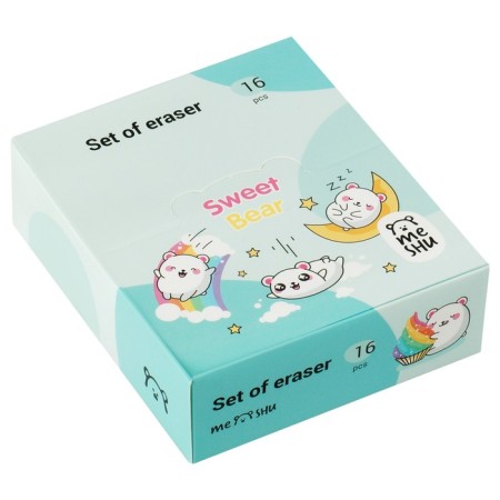 Set of Erasers Meshu "Candy Bear" 5 pieces, PVC, 20*15*9mm-5