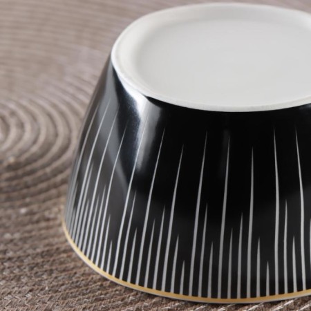 Ceramic “Flying” ceramic bowl, 400 ml, d = 11.5 cm, black color-1