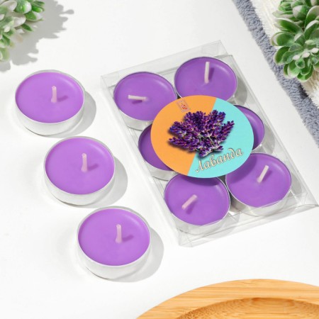 Set of candles of tea aromatic, 6 pcs, lavender