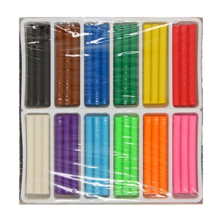 Plasticine soft (wax) 12 colors 250 g, Happycolor, 4 types of mix-3
