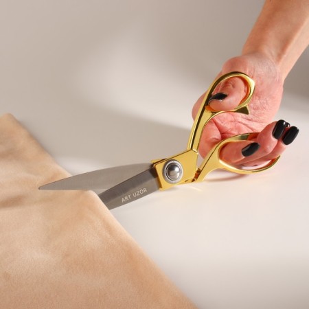 Clothing scissors, mowed blade, 8 ", 20 cm, gold color-3