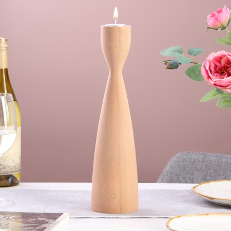 Candlestick, model No. 6, 9 x 34 cm, beech