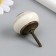 Handle for the casket ceramics, metal "Geometric pattern" white-gray 4.1x4.1x6 cm