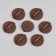 MILK TeA makeup sponge, set - 7 pcs, d = 5.5 cm, with a holder, in a case, brown color
