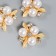 Decor for creativity Metal "3 pearls with leaves, rhinestones" set of 4 pcs 2.3x2.3 cm