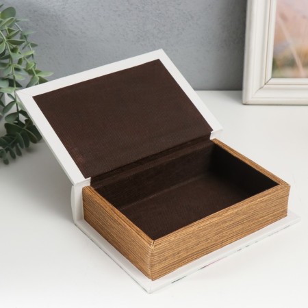 Building box wood, leatherette "Blooming garden with butterflies" 4.5x13x18 cm-2