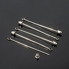 The basis for a brooch with a loop (set of 5 pcs.), L = 5.5 cm, silver color