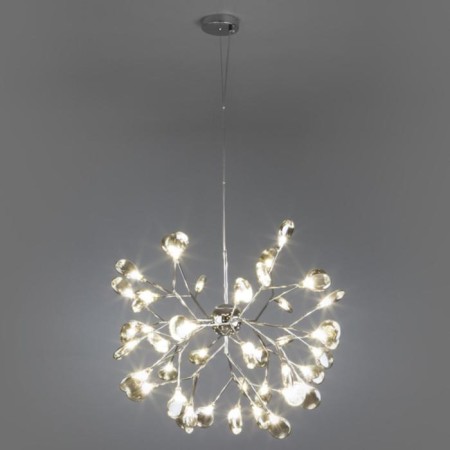 Lamella chandelier, 45x3W G4, chrome color-1