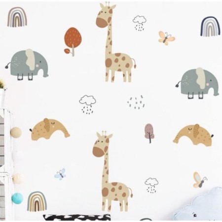 Sticking plastic interior color "Cute animals" 30x60 cm