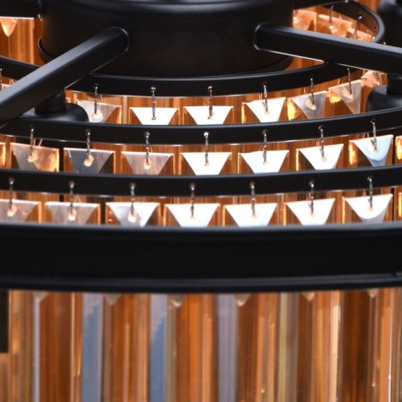 Goslar chandelier, 10x60W E14, black color, gold-5