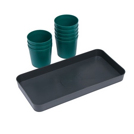 Set for seedlings: glasses of 500 ml (8 pcs), pan 40 × 20 cm, color mix, Greengo-12