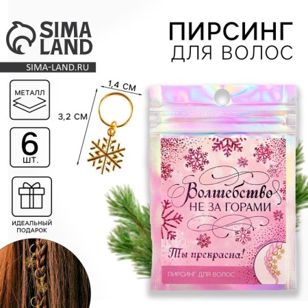 Hair piercing "Magic is not far off", 6 pcs.