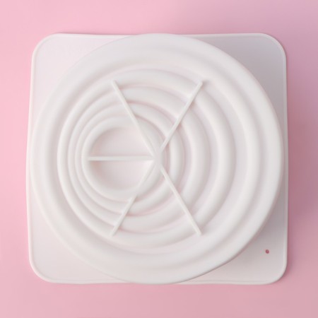 Form for mousse desserts and baking of the ripples, silicone, 18 × 18 cm, internal size 16 × 6.5 cm, white color-2