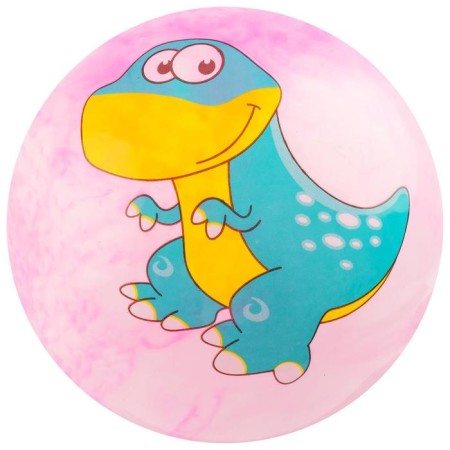 Children's ball "Dinosaurics", D = 25 cm, 60 g, pink color, Mix drawing-5