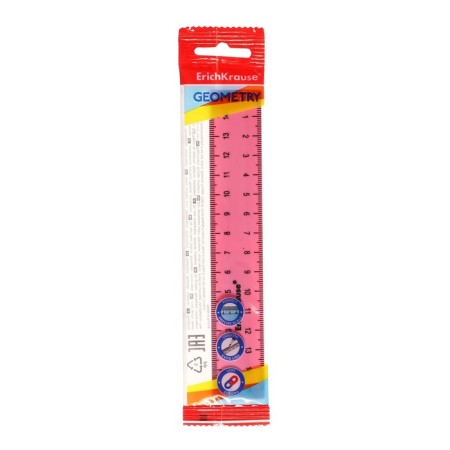 Line 15 cm Erichkrause "Pastel", plastic, bilateral scale, opaque, pink, euro suspension-3