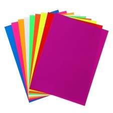 Cardboard set of color fluorescent, A4 format, 9 sheets, 9 colors