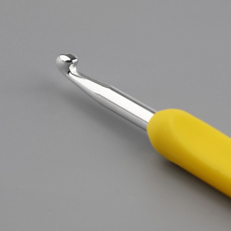 Knitting hook, with a plastic handle, d = 5.5 mm, 14 cm, yellow color-3