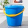 A bucket with a lid and a measured scale, with a thickened wall, 10 l, color mix