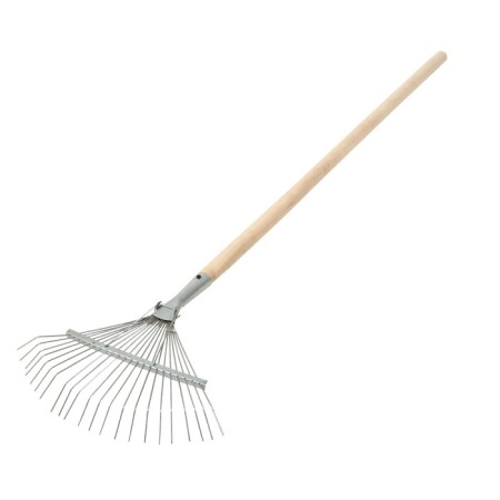 Fan, wire rake, 22 teeth, galvanized, wooden stalk