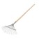 Fan, wire rake, 22 teeth, galvanized, wooden stalk