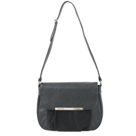 Bag Messenger claim. Kozha, valve department, black color 27x11x20cm
