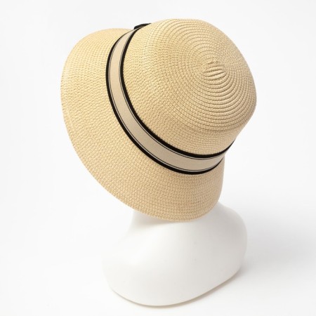 Women's hat, beige color, size 56-1