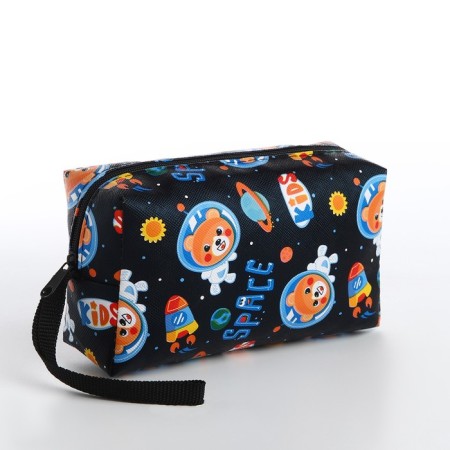 Cosmetic bag with lightning, black color