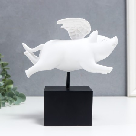 Polystone souvenir "White lead with wings" 18x8x17 cm