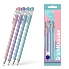 Set of ballpoint pens 4 pcs, erichkrause, Ultra-20 stick Pastel 