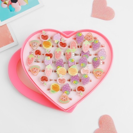 Children's rings are “chosen” drawn fruits, mix, color, dimensionless, 36 pcs.-2