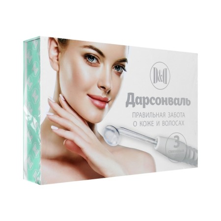 Darsonval for the face, body and hair IM-01, pulse, 3 nozzles, from the network, white-3